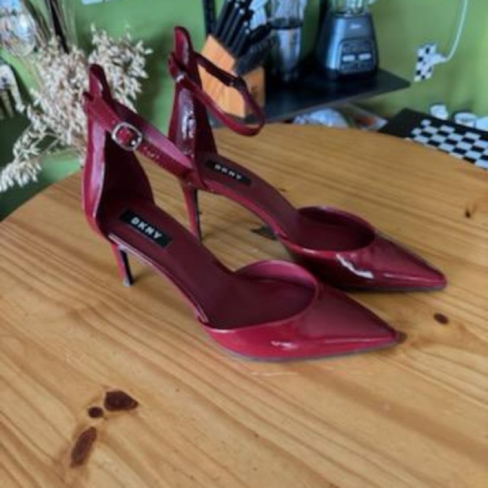 DKNY Cherry Red Strappy Heels